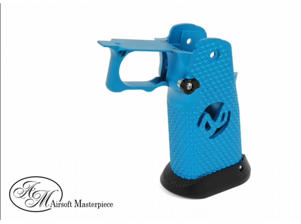 Airsoft Masterpiece Aluminum Grip for Hi-CAPA Type 2 (Blue with Black)