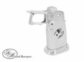 Airsoft Masterpiece Aluminum Grip for Hi-CAPA Type 2 (Naked Silver)